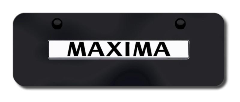 Nissan maxima name chrome on black mini-license plate made in usa genuine