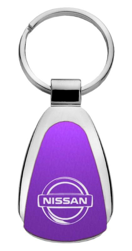 Nissan purple teardrop keychain / key fob engraved in usa genuine