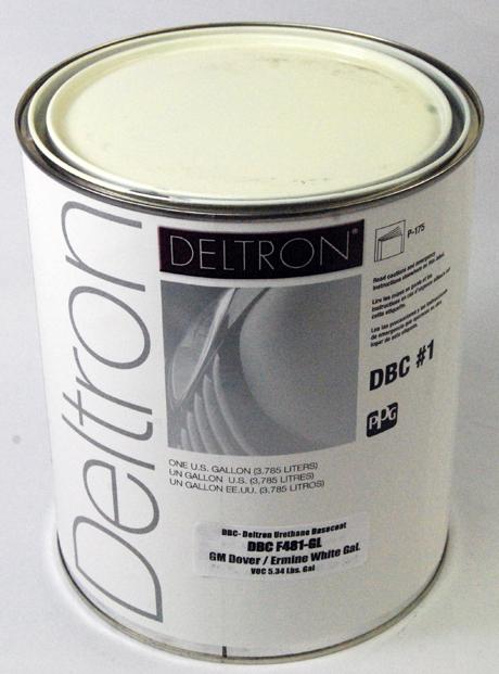 Ppg dbc deltron basecoat gm dover/ermine white gallon auto paint