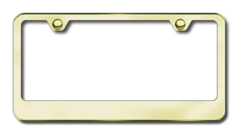 Gold wide-bottom license plate frame -metal made in usa genuine