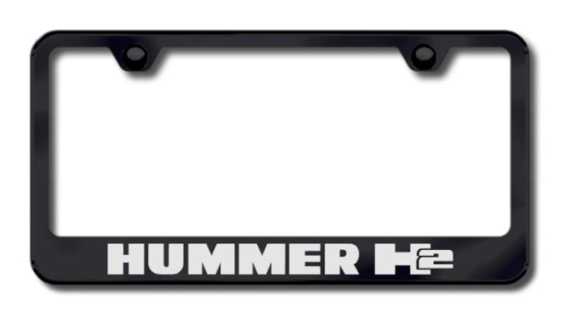 Gm hummer h2 etched license plate frame-black made in usa genuine