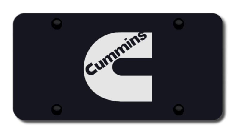 Chrysler cummins laser etched logo on black license plate made in usa genuine