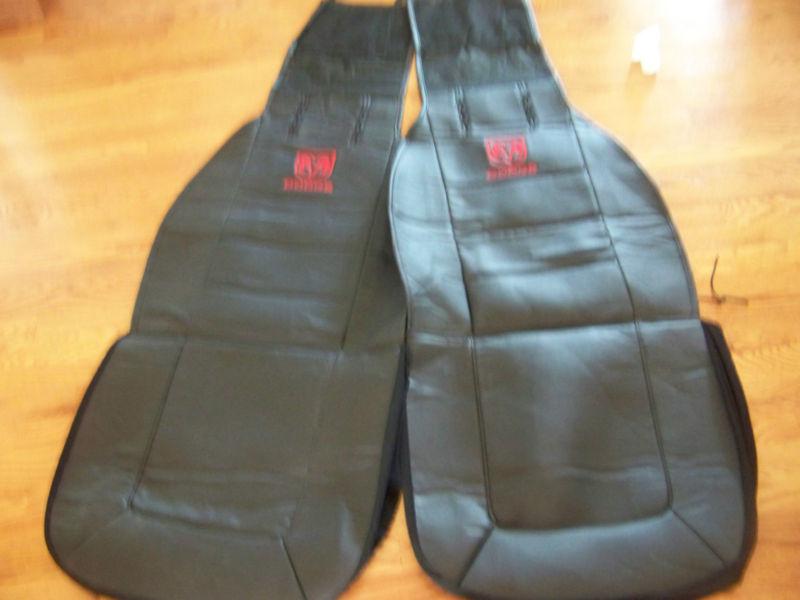 Dodge ram faux leather bucket seat covers set black