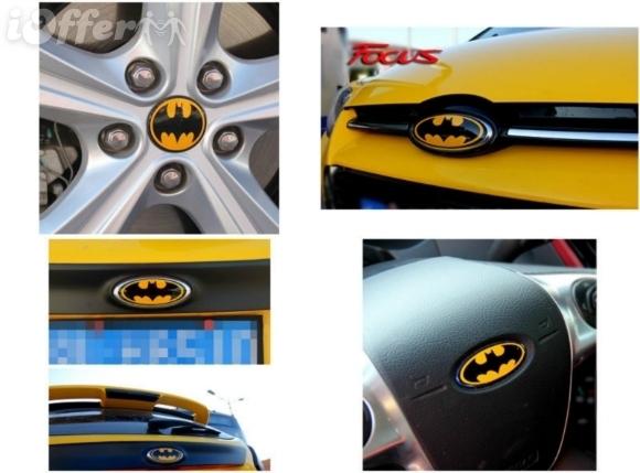 Car batman steering cap tyre wheel hub front rear decal sticker reflective focus