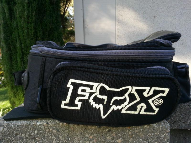 Fox racing shuttle motorcycle tank bag huge straps included large pockets black 