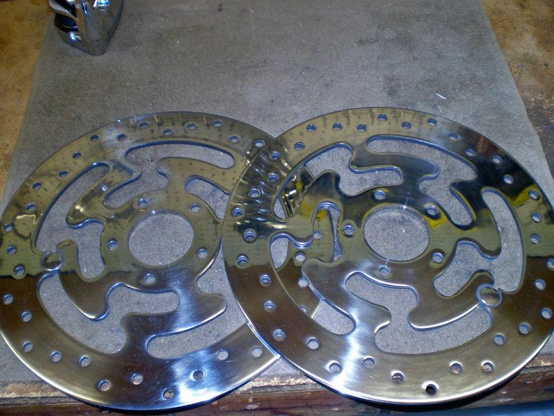 Harley davidson oem front  mirror polished rotors, left/right, 08-13, nr