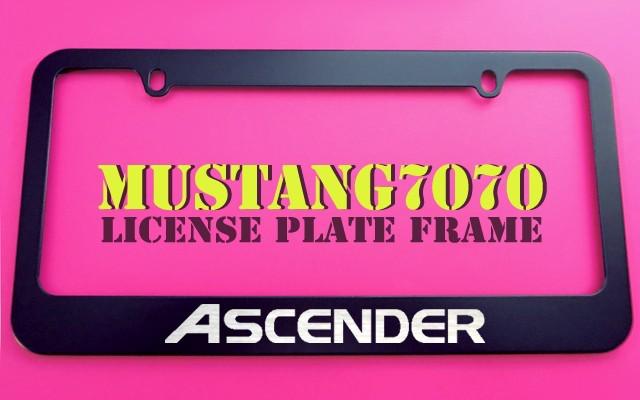 1 brand new isuzu ascender black metal license plate frame + screw caps