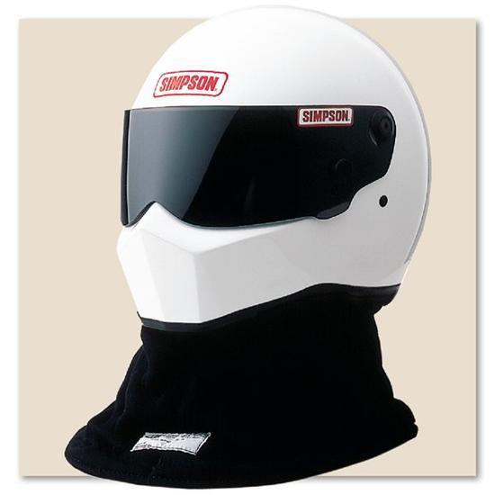 New simpson racing drag bandit helmet sa10 platinum 7-3/8, built-in head sock