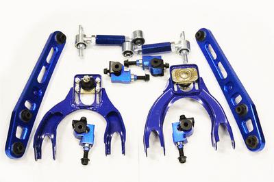 Blue adjustable front rear upper lower control arm camber kit left+right eg6 ej1