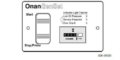 Cummins onan 300-4937 switch & analog hourmeter panel