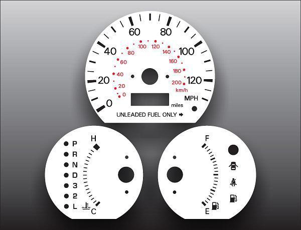 1997-1998 mitsubishi mirage instrument cluster white face gauges