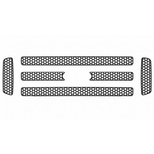 Ford superduty 05-07 black circle punch front metal grille trim cover insert