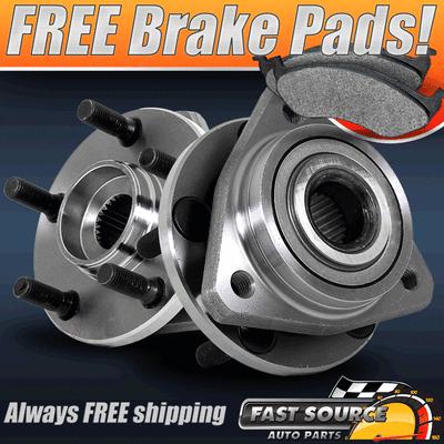 2 front left & right hub and bearing assembly pair & 1 set of free pads f421216