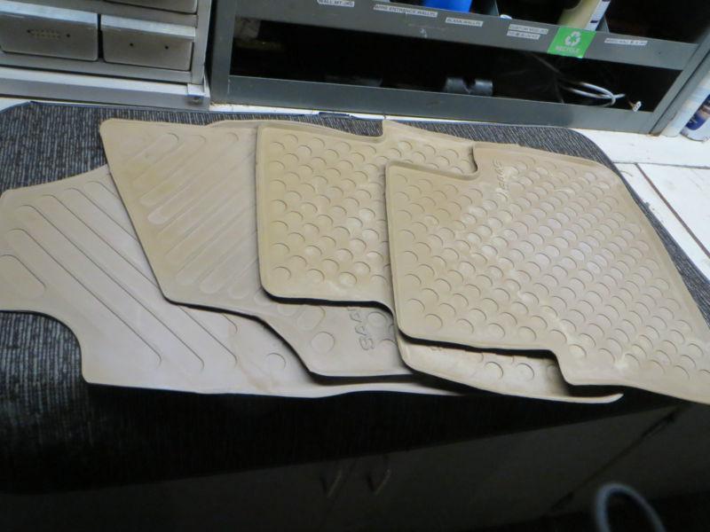 Saab 9-5 rubber winter floor mats oem tan beige 99 00 01 02 03 04 05 