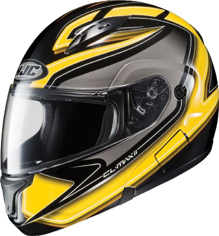 New hjc cl-max ii 2 zader mc-3 yellow motorcycle helmet xxxxl 4xl modular flip