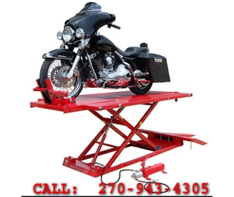 New titan xl 1500 lb motorcycle lift with vise front/side extensions included