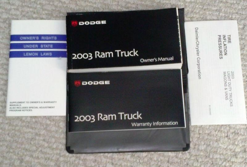 2003 dodge ram truck owner's manual with case