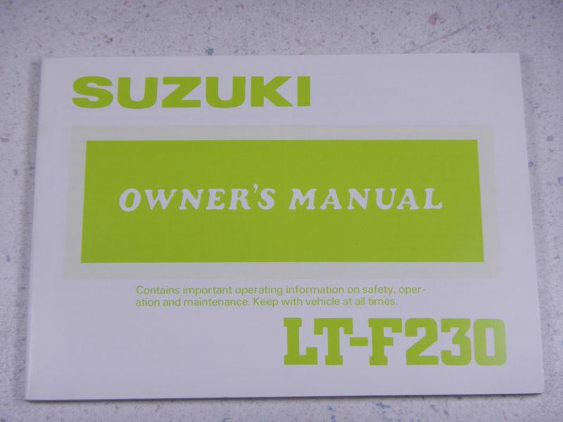 86 suzuki lt-f230 oem nos original driver's owner's manual 1986 ltf230 ltf f 230
