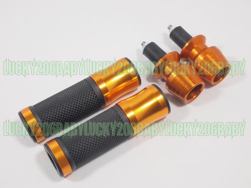 Motorcycle chrome hand grips 7/8” 22mm barends bar ends gold
