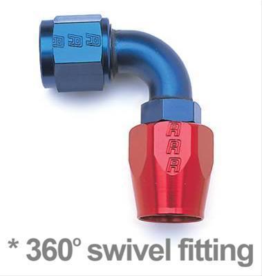 Russell full flow hose end -10 an non-swivel female threads 90 degree 610180