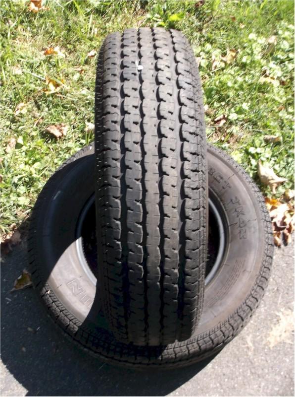 2 bct   blackwall  used trailer tires, p205-75-r15