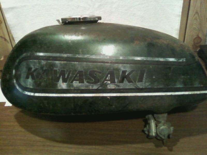 Vintage 1970's kawasaki gas tank with petcock valve