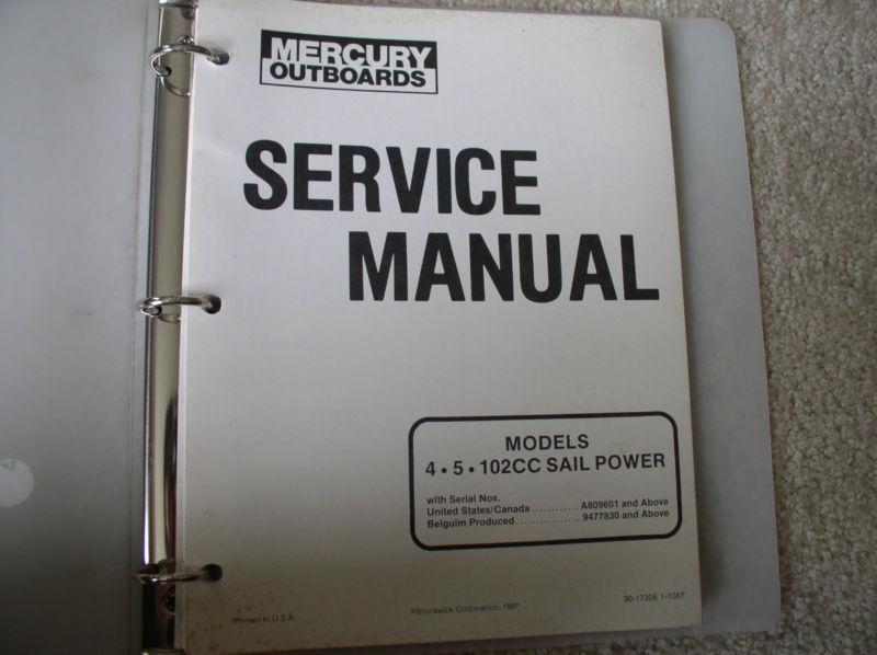 Mercury outboards factory service manual for 4,5,102 cc sail power