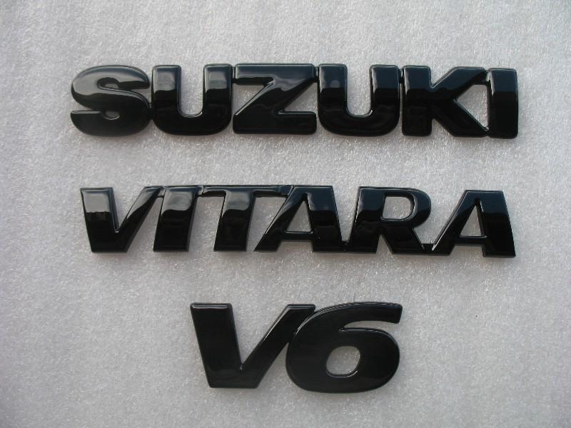 99 00 01 02 03 suzuki vitara v6 rear painted black blacked out emblem logo badge