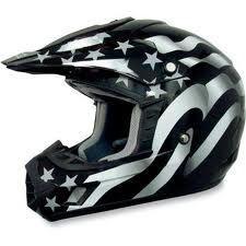 New afx fx-17 youth atv/motocross/offroad helmet, flag stealth, med/md