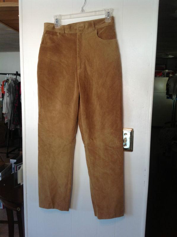 Peruvian connection lined  suede leather pants women's pants