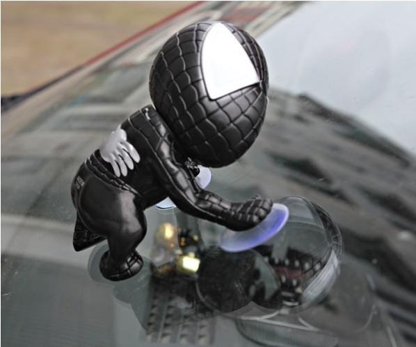New black spiderman cars doll suction cup auto dashboard window decoration