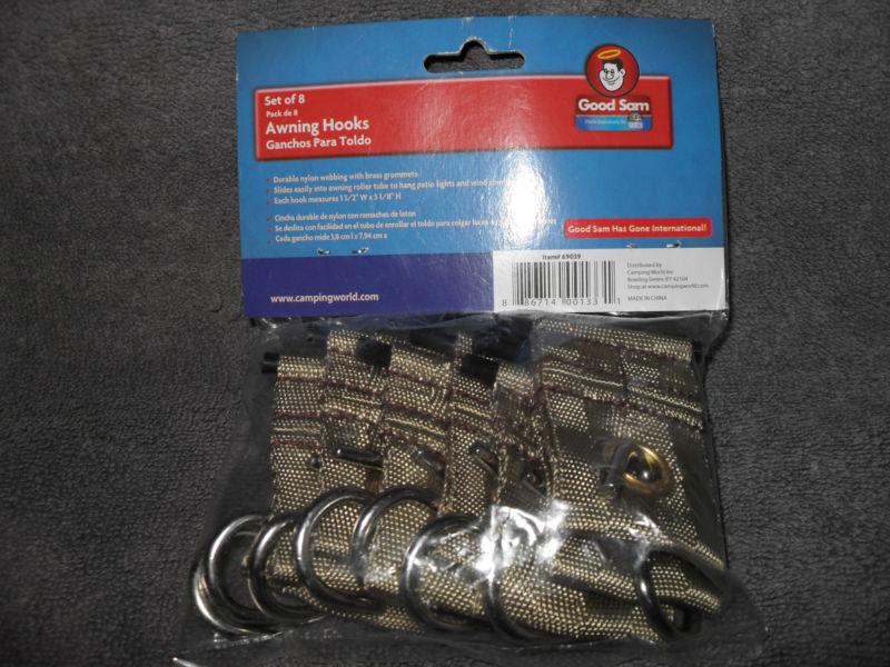 Set of 8 awning hooks from good sam/camping world - new in package