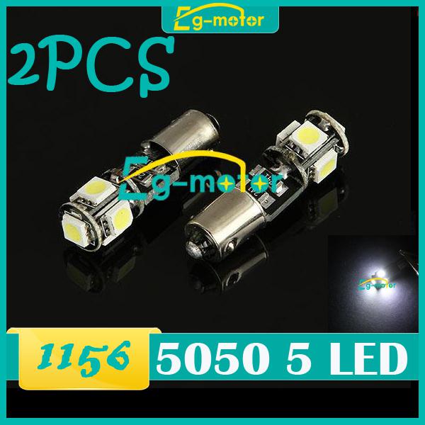 Ba9s 5smd led 5050 car canbus wedge turn signals lights stop lamp bulb white x2