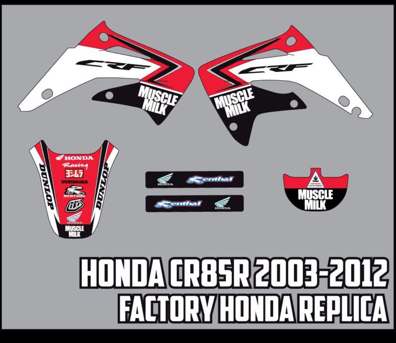 Honda cr85 graphics kit 2003-2012 factory honda replica kit