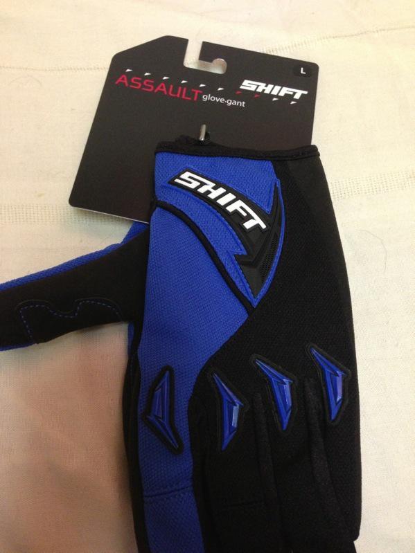 Shift racing assault mx gloves adult large blue new w/tags no reserve