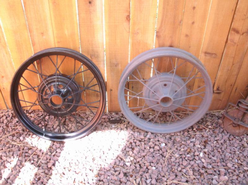 Pair of ford model a spoke rims wheels-very good condition