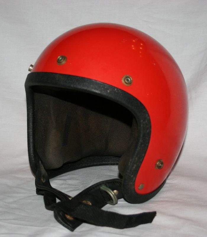 Vintage orange arthur fulmer motorcyle helmet af20 60's 70's chopper bobber