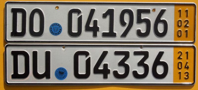Two (2) german license plate lot audi volvo bmw volkswagen mercedes benz saab