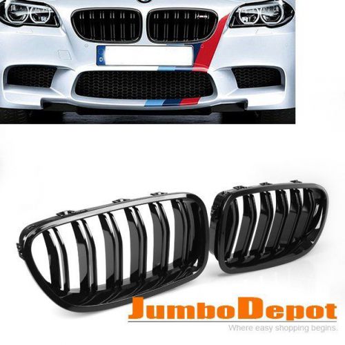 For 11-15 f10 5-series 525i 528i front center kidney grille glossy shiny black