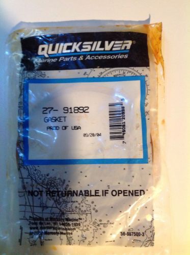 Quicksilver # 27-91892 boat engine oil filter adapter gasket unopened package