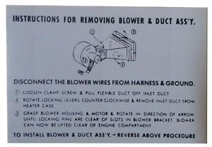 1955 1956 lincoln heater instructions decal