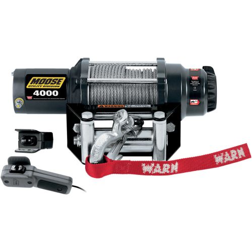 Moose racing 4000lb winch with synthetic rope (4505-0484)
