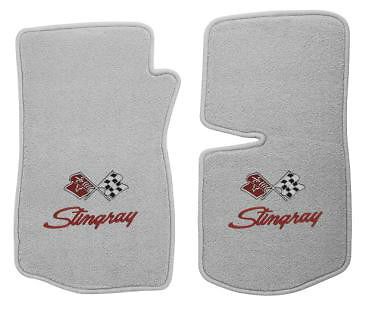 Corvette 68-82 c3 embroidered double logo floor mats year specific flags script