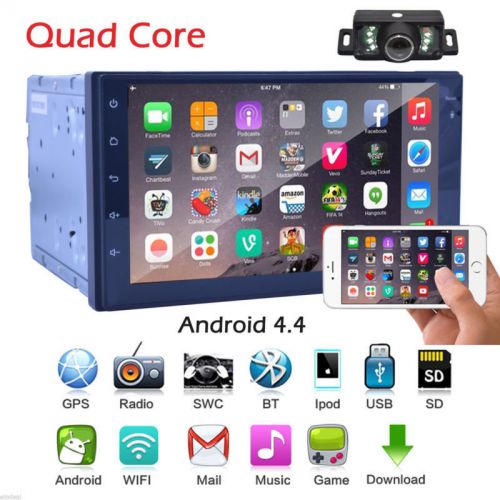 Android 4.4 quad-core gps car stereo radio mp4 player wifi-3g mirror link+camera