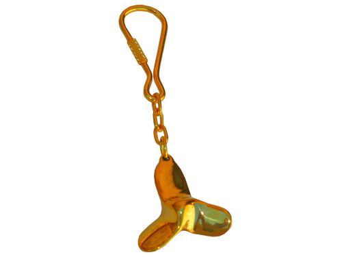 Marine nautical brass propeller key chain for boat, gift – five oceans