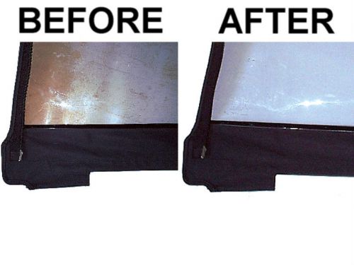 Plastic window cleaner restorer repair for any boat or sailboat top