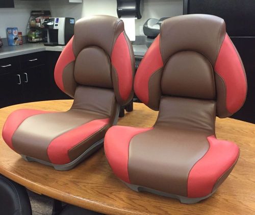 Boat seats tempress centric 2 replacement seat (2) pair - tan red gray shell