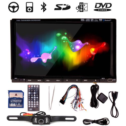 Double 2din 7&#039;&#039;gps navigation hd car stereo dvd player bluetooth ipod mp3+cam