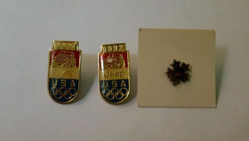 Lot of (3) chrysler pins, (2) 1992 jeep olympic games,  and (1) 5 star dealer