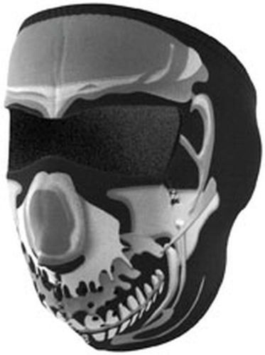 Zan cold weather water/wind resistant neoprene facemask,chrome skull,osfm